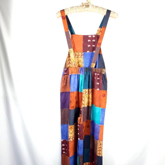 NWT Patchwork Boho Wide-Leg Jumpsuit Overalls ROMWE - Picture 10 of 12